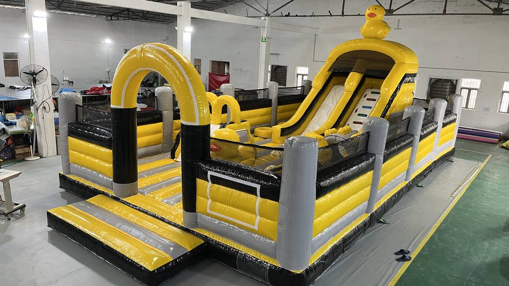 73m²小黄鸭充气城堡滑梯组合乐园出租