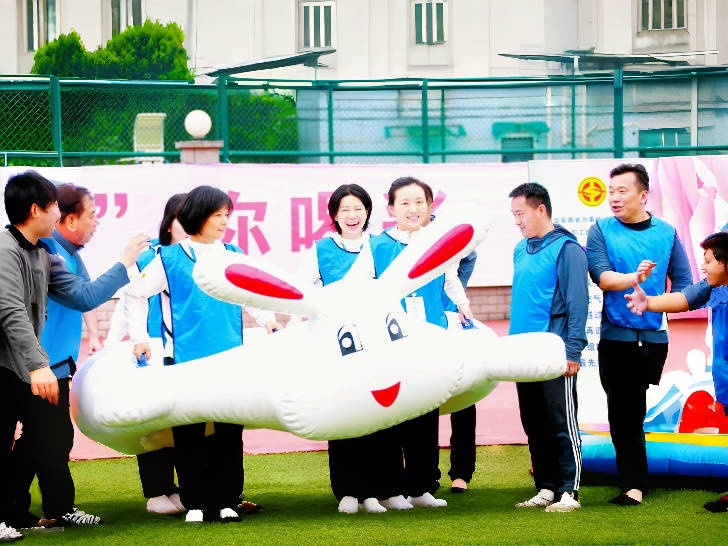 充气趣味运动会道具龟兔赛跑出租出售