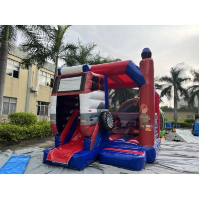 消防先锋充气跳床滑梯出售