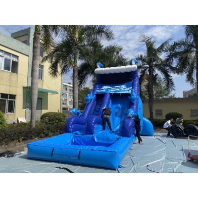 海豚主题充气水滑梯出售